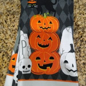 Cat/Pumpkin Halloween Dish Towel